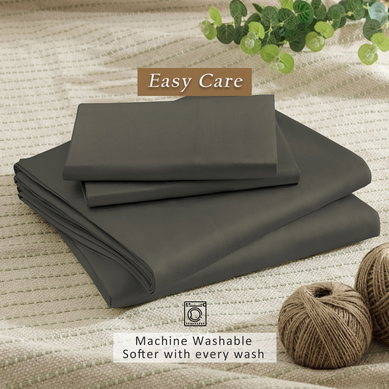 TOSMO Luxury Sheet Set 4 Piece Cal King Size - 100% Viscose Derived from Bamboo - 18” Extra Deep Pockets, Oeko-Tex Certified, Silky Soft, Cooling and Breathable