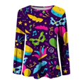 thumbnail image 4 of Outfmvch Mardi Gras Tops for Women Mardi Gras Long Sleeve Shirt for Women Mardi Gras Sweatshirts for Women Carnival Shirt Yoga Shirts for Women Summer Shirts for Women Yellow M, 4 of 4