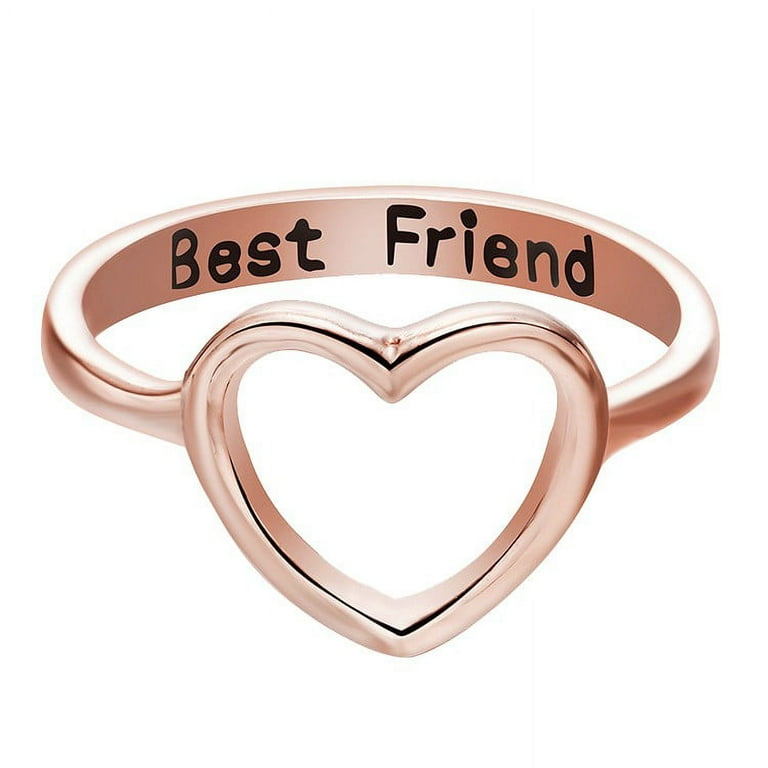 Rose gold best friend rings discount