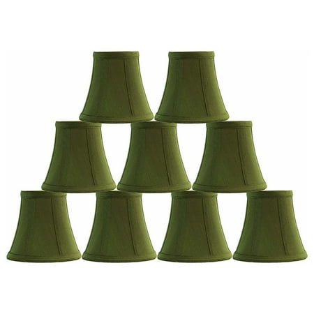 - Urbanest Olive Green Silk Bell Chandelier Lamp Shade, 3x5x4.5