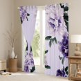thumbnail image 3 of Feelyou Purple Floral 2-Pack Blackout Curtains (52x84), Plant Southwestern Window Decor, 3 of 6
