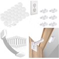thumbnail image 1 of Juego de 2 agujeros x 30 piezas + 30 pies x 16 piezas a prueba de bebé, 20 piezas – Kit de seguridad l para el hogar y la cocina; cubierta de salida a prueba de bebé, cerraduras de gabinete y, 1 of 5