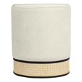thumbnail image 1 of TOV Furniture Ivy Cream Velvet Ottoman, 1 of 7