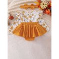 thumbnail image 3 of Suealasg Newborn Girl Romper +Headband 2Pcs Baby Girls Halloween Clothes 3 6 9 12 18 Months Infant Girls Long Sleeve Ghost Embroidery Romper, 3 of 8