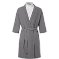thumbnail image 2 of TheFound Men? s Solid Color V-Neck Half Sleeve Night-Robe with Waist Belt, 2 of 5