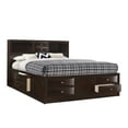 thumbnail image 5 of Contemporary Queen Size 1pc Captains Bed Storage Drawers Brown Cherry Finish Wooden Bedroom, 5 of 5