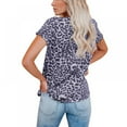 thumbnail image 4 of Monfince Women's Casual Tops Short Sleeve V-Neck Leopard Print Shirts Loose Blouse Basic Tee T-Shirt, 4 of 5