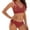 Swimsuit Sets - A02 Wine, variant on Maqroz Crochet Tie Side Bikini Set for Women Knitted Texture Two Piece Swimsuit Padded Bra Bathing Suit Boho Beachwear Summer Pool Party Vacation Essential Swimming Costume Swimwear