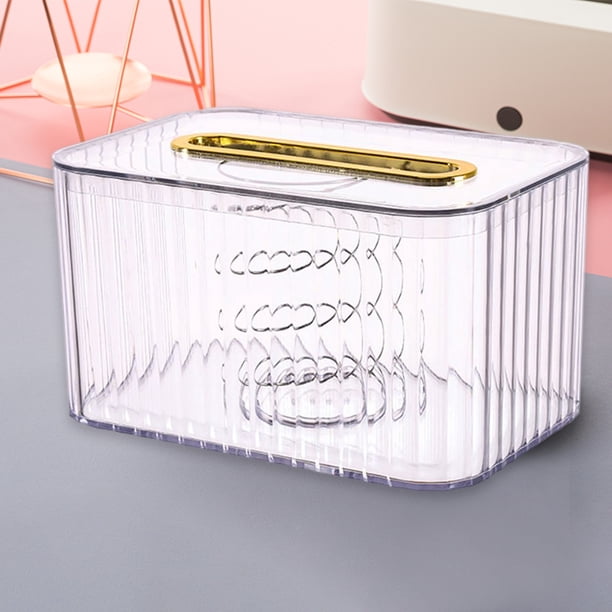 Caja De Pañuelos Caja de pañuelos de plástico Decoración Caja de pañuelos para el hogar Cocina Oficina (Transparente) Ndcxsfigh Libre de BPA