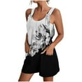 thumbnail image 2 of Wensltd Womens Summer One Piece Sleeveless Short Jumpsuit Flowy Beach with Pockets, 2 of 5
