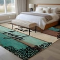 thumbnail image 4 of Vintage Boho Area Rugs 5'x8', Washable Small Throw Rugs for Classroom Bedroom, Farmhouse Retro Teal Brown Wooden Grain Indoor Outdoor Rug Non-Slip Low Pile Carpet Runner Reversible Floor Mats, 4 of 8