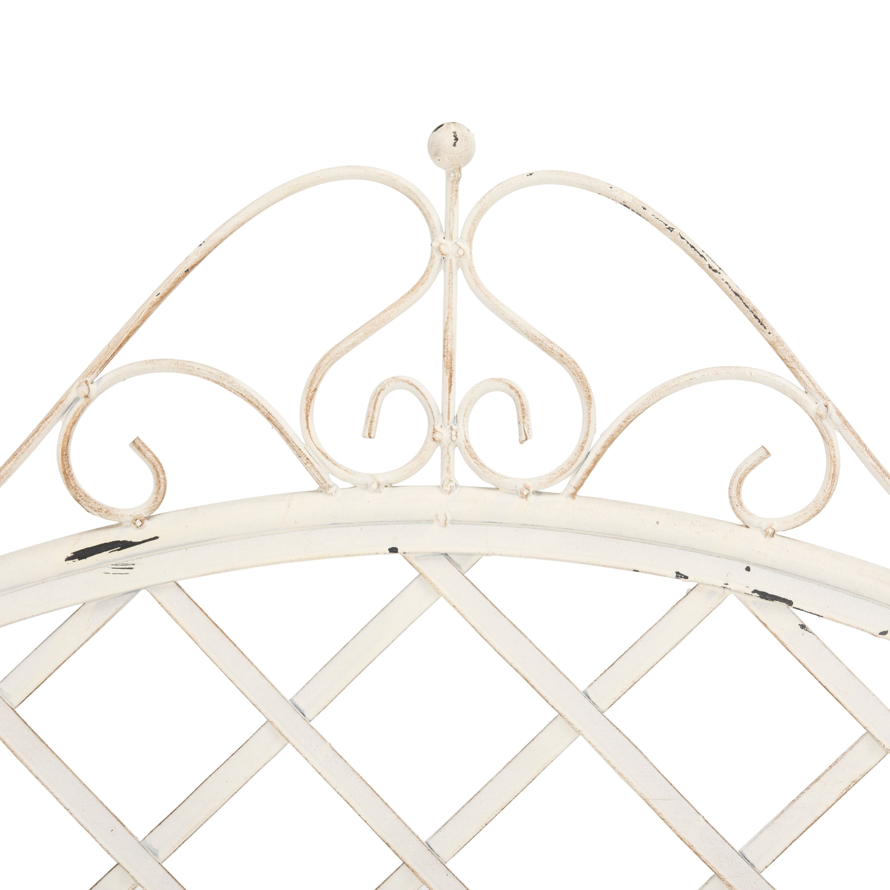 SAFAVIEH Abner Outdoor Patio Wrought Iron Garden Bench, Antique White