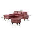thumbnail image 3 of Ainehome Furniture Convertible Sectional Sofa with Ottoman Modern L Shape Sectional Couch Faux Leather Couch for Small Space, Red, 3 of 6