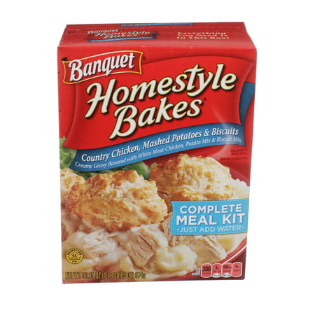 Banquet Homestyle Bakes Country Chicken, Mashed Potatoes, and Biscuits Meal Kit, 30.9