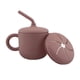 thumbnail image 1 of Tazas Vasos de silicona 2 en 1 para bebés con pajita y tapa para taza de refrigerio Vasos de silicona para bebés pequeños Taza de entrenamiento con asas Vaso con pajita a prueba de derrames Sin BPA Ap Meterk  Tazas, 1 of 7
