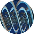 thumbnail image 1 of Ahgly Company Machine Washable Indoor Square Transitional Silk Blue Area Rugs, 3' Square, 1 of 7