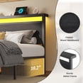 thumbnail image 5 of Queen Bed Frame with Headboard & Footboard, Bed Frame with Built-in Charging Station & LED Light, 2 Drawers, Storage Shelf, Noise-Free, No Box Spring Needed, Easy Assembly, Classic Black, 5 of 9
