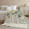 thumbnail image 3 of Flannel Fleece Throw Blanket Sunflower Green Eucalyptus Leaves Lightweight Soft Plush Blankets,Vintage Letter Cozy Warm Throw Blanket for Couch Sofa Bed Car Office All Season Use 50x60in, 3 of 9