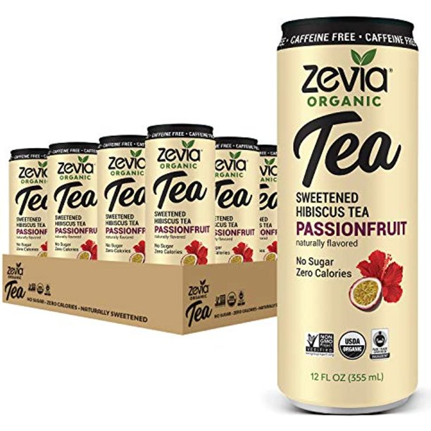 Zevia Organic Sugar Free Iced Tea, Caffeine Free Hibiscus Tea