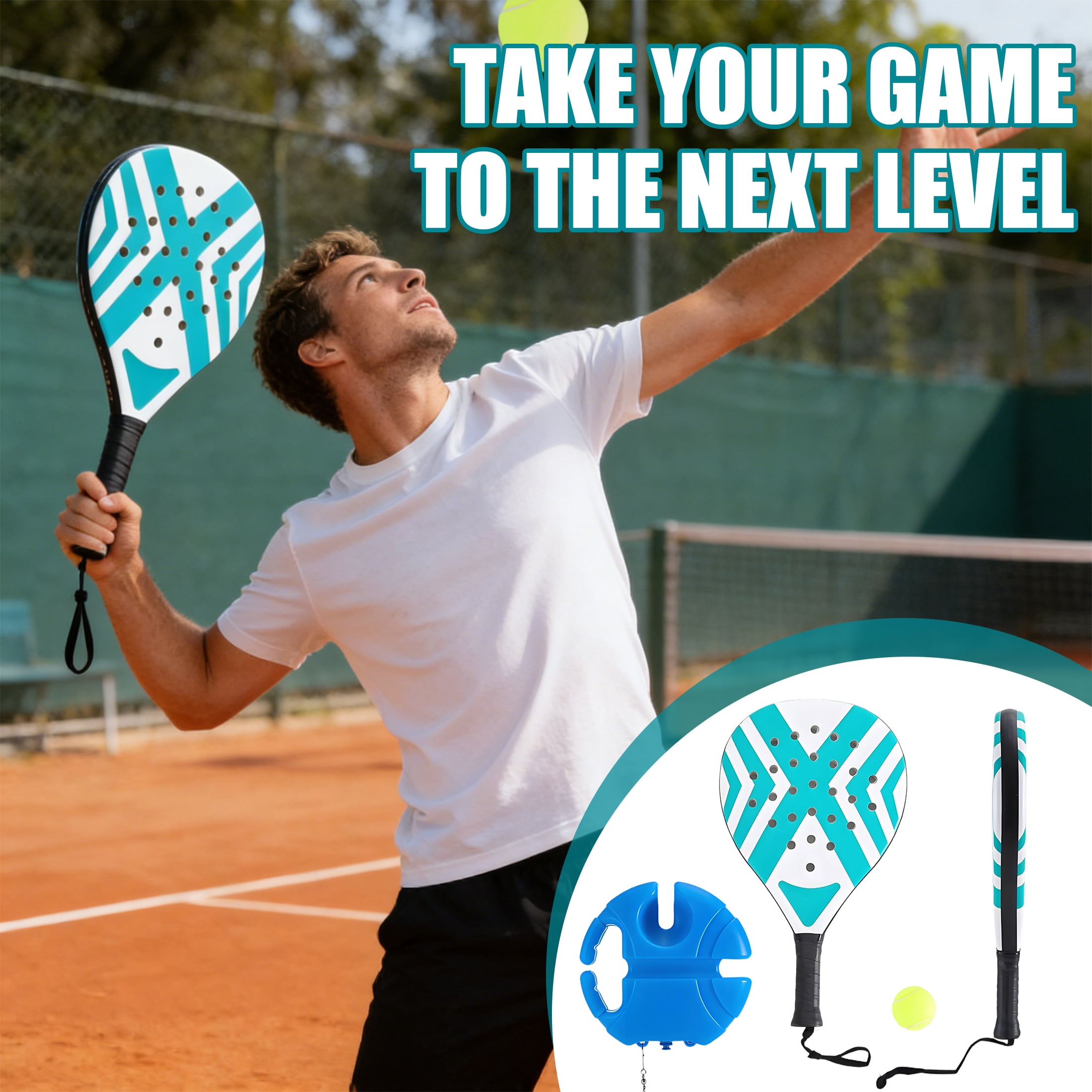 BESTSKY 2Pcs Padel Tennis Racket,High-Elastic & Lightweight Padel Racket with Anti-Slip & Shock-Absorbing Handle,Tennis Rackets for Leisure Entertainment and Beach Tennis Rackets