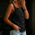 thumbnail image 4 of Fewfanhot Spring Tops for Women 2026 Trendy Ribbed Tank Tops Slim Fit Square Neck Sleeveless Shirts Slit Hem Summer Casual Basic Tanks, 4 of 7
