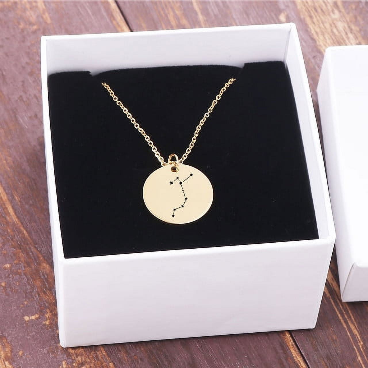 Zodiac Jewelry - Horoscope Constellation Necklace - Zodiac Birthday Gift with Back Can Engraved Name - Zodiac Gift for Girl