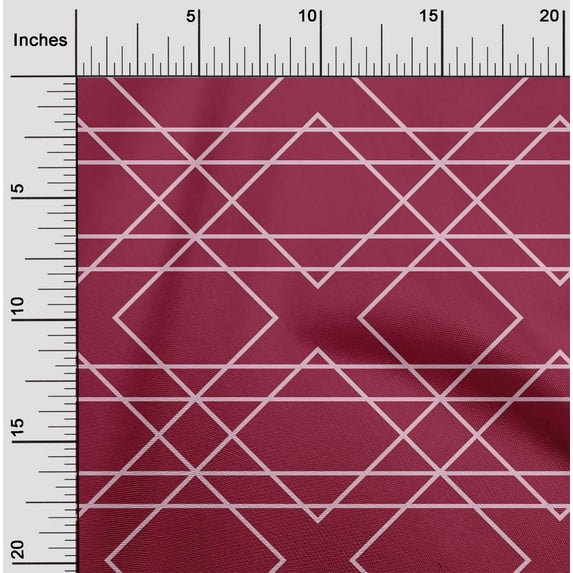 oneOone Cotton Poplin Red Fabric Geometric & Floral Block Diy Clothing Quilting Fabric Print Fabric By Yard 56 Inch Wide