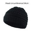 thumbnail image 2 of Gorro de invierno para niños pequeños, gorro de punto con cable, grueso, suave, holgado, cálido, color negro, 2 of 5