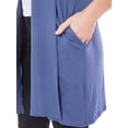 thumbnail image 5 of MixMatchy Women's Open Front Draped Heavyweight Cardigan Long Vest With Side Pockets -Made In USA, 5 of 7