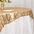 thumbnail image 2 of Efavormart 72"x72" Gold Wave Embroidered Sequin Table Overlay, Sparkly Square Table Topper, 2 of 6