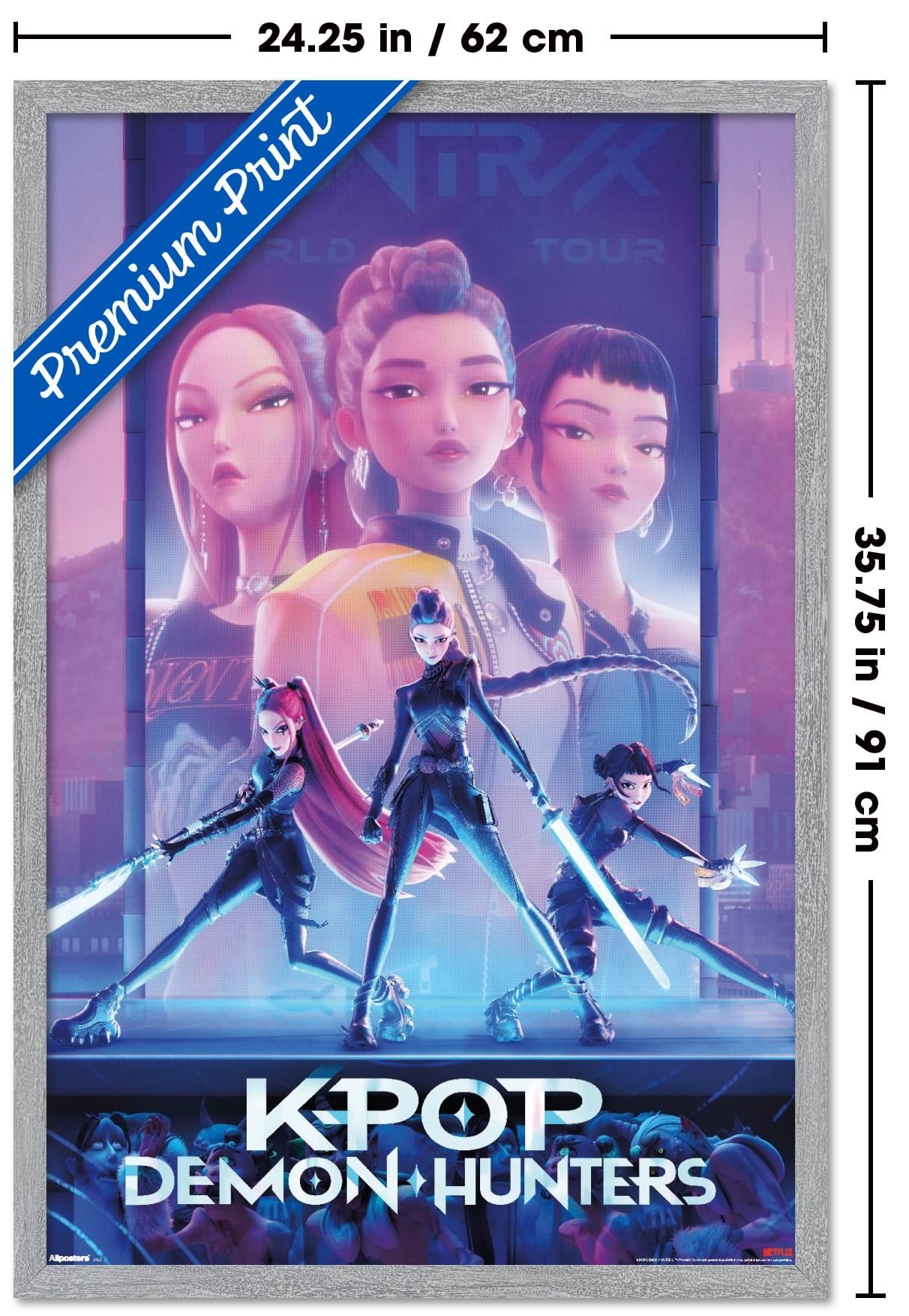 Netflix KPop Demon Hunters (2025) - One Sheet Wall Poster, 22.375" x 34" Framed