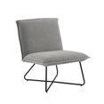 thumbnail image 2 of Linon Kinard Pillow Accent Chair with Black Metal Legs, Gray Sherpa, 2 of 9