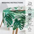 Palm Leaf Round Tablecloth 60 Inch for Indoor and Outdoor, Waterproof