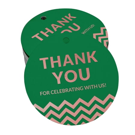 Inkdotpot Real Rose Gold Foil Thank You For Celebrating With Us Bridal Shower-Baby Shower-Retirement-Wedding-Birthday Tags Favor Hang Paper Tags 100 Pieces
