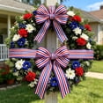 thumbnail image 5 of 4Th of July Ribbon Patriotic Wired Ribbons for Crafts Wrapping Wreath Bows Red White And Blue Ribbon Vintage American Flag Ribbons for 250Years Anniversary Memorial Day Decoration,2.5"X 5 Yards 1Pc, 5 of 9