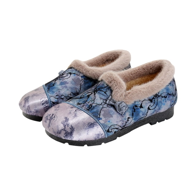 Zapatos para mujer, de tela, con aislamiento, estilo retro, suela suave, versátiles, de algodón, para correr, botas vaqueras.