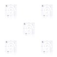 thumbnail image 1 of Kearding Regla de diseño hueco para acolchado transparente, plantillas de posicionamiento para máquina de coser, equipo de retales DIY, suministros para No.03 5piezas Kearding CBP187499, 1 of 5