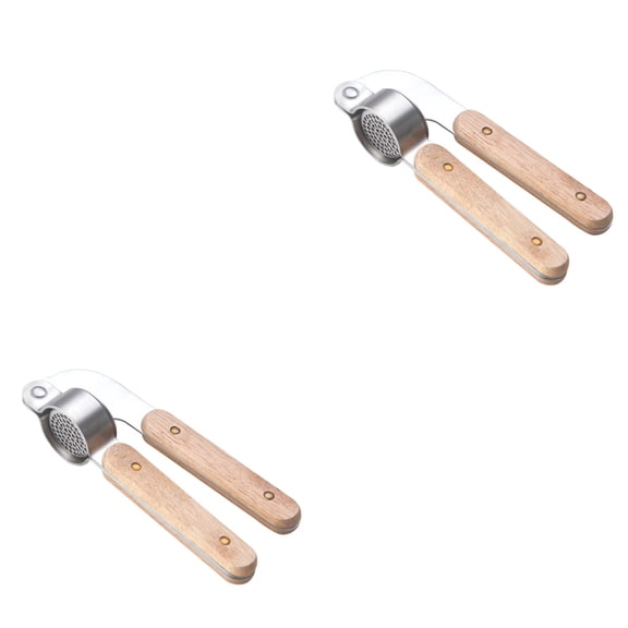 2-Pack 304 Stainless Steel Garlic Press Set, Multifunctional Garlic Squeezer and Crusher Kitchen Tool for Easy Garlic Preparation