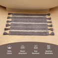 thumbnail image 3 of Folkulture Bathroom Rugs or Bath Mats for Bathroom, Polyester Bathmat or Shower Mat, 24" X 17" Non Slip Tub Mat or Farmhouse Bathrug, Small Boho Bathroom Rugs or Washable Toilet Rug (Gray Stripe), 3 of 7