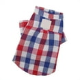 thumbnail image 4 of Camisa para perro mascota Ropa a cuadros para mascotas Camisa Cachorro Raya Adorable Primavera Otoño Rojo M, 4 of 8