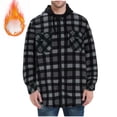 thumbnail image 2 of Nmnitkp Jackets for Men Soft and Comfortable Men's Plaid Shirts Jacket Fleece Lined Flannel Shirts Sherpa Button Down Jackets with Hoodies for Men, 2 of 6