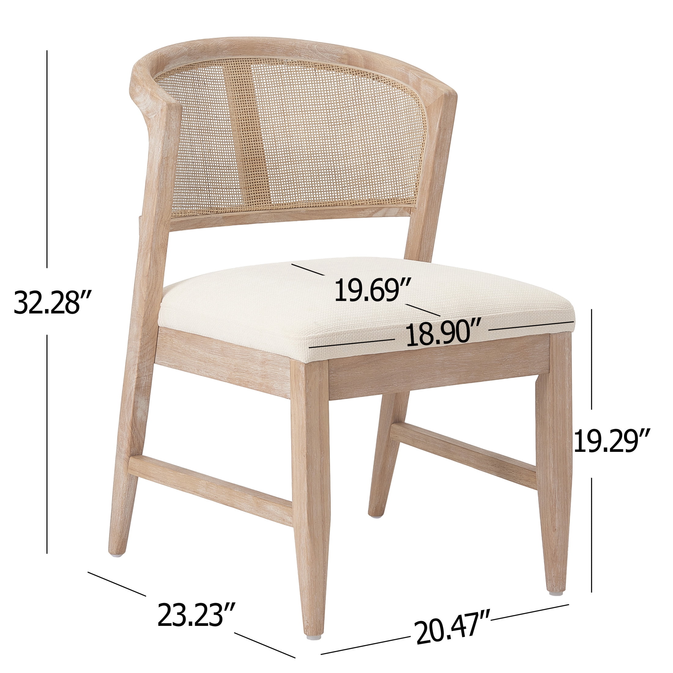 Christopher Knight Home Modern Armless Dining Chairs with Cane Back, Wood Frame, Natural, Set of 6