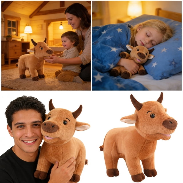 Adorable Cow Toy Soft Stuffed Animal Doll Cuddly Farm Friend For Kids And Collectors