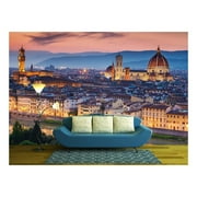 wall26 - Beautiful Sunset Over Cathedral of Santa Maria del Fiore (Duomo), Florence, Italy - Removable Wall Mural | Self-Adhesive Large Wallpaper - 66x96 inches