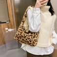 thumbnail image 2 of Animal Pattern Shoulder Underarm Bag Women Plush Top-handle Handbag (4), 2 of 9