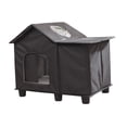 thumbnail image 2 of Casa para gatos, refugio para gatos para el invierno, exterior, color negro, cálida, protección, porche, tela Oxford, multifuncional, suministros, 2 of 8
