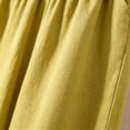 thumbnail image 5 of Women's Linen Blend Wide Leg Culottes Pants Elastic Waist with Gathered Pleats Breathable Loose Fit Mid-Length Trousers for Spring Summer Yellow XL(XL), 5 of 5