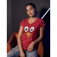 thumbnail image 6 of Tstars Turkey Face Shirt Funny Thanksgiving Women's Fitted V Neck TShirt XX-Large Red, 6 of 7