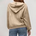 thumbnail image 5 of Tusihei Women Fall Winter Hooded Fleece Shacket Button Down Casual Cardigan Pullover Solid Warm Loose Coat Jacket for Women Outdoor Lounge, Khaki M, 5 of 6