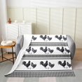 thumbnail image 2 of Cartoon Rooster Blanket for Kids Boys Girls,Vintage Chicken Throw Blanket 40x50,Rustic Farmhouse Animal Fleece Blanket,Black White Plaid Check Flannel Blanket Living Room Decor, 2 of 5